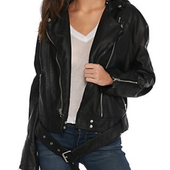Free People Jackets & Blazers - Free People Drapey  Vegan Moto  Jacket